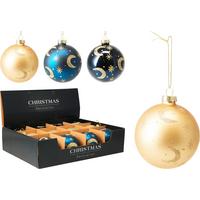 Christbaumkugel Ella - Goldfarben/Dunkelblau, Basics, Glas (8/8/8cm)