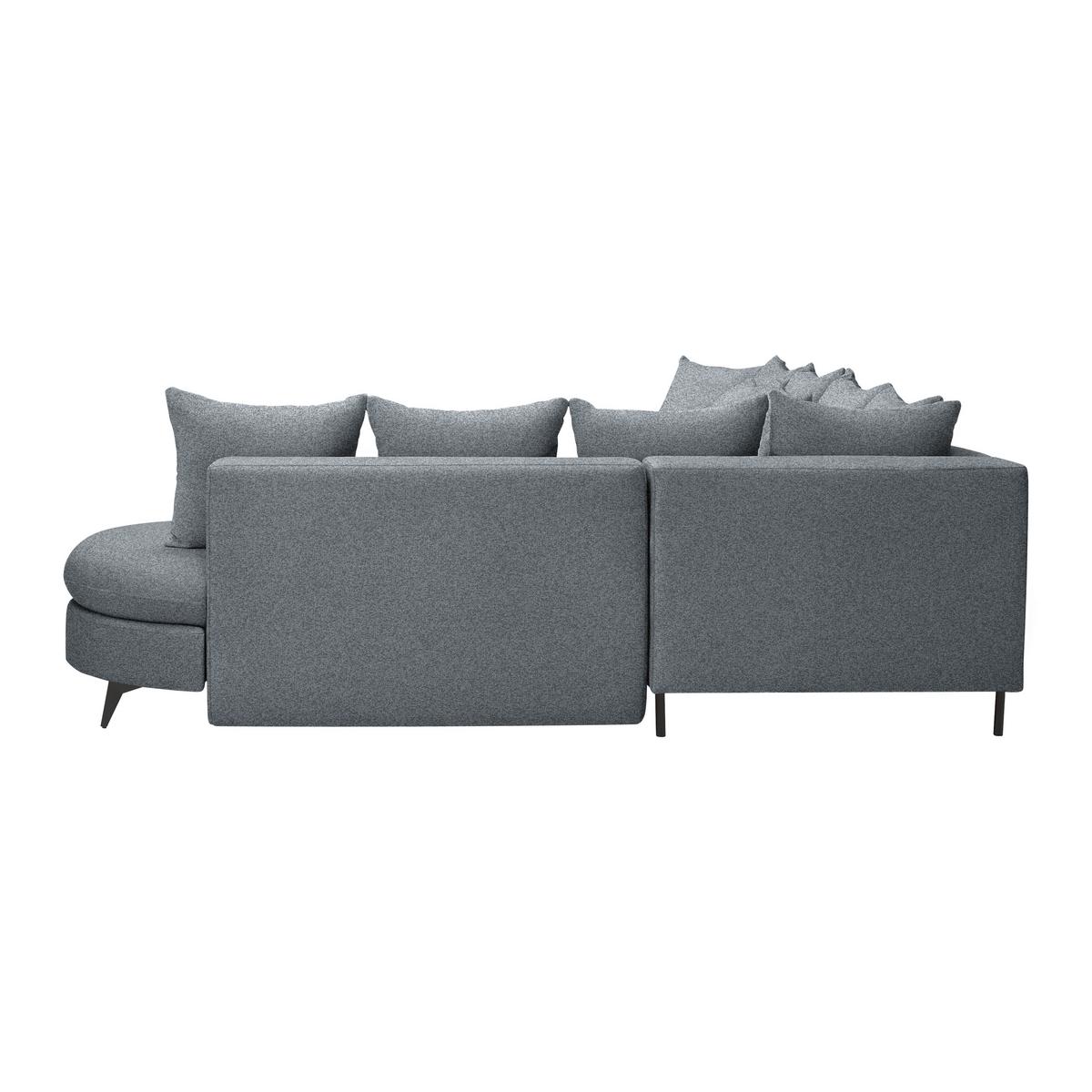 Rohová sedačka AXEL, pravá, sivá tkanina - čierna/sivá, Modern, kov/textil (291/250cm) - Mömax