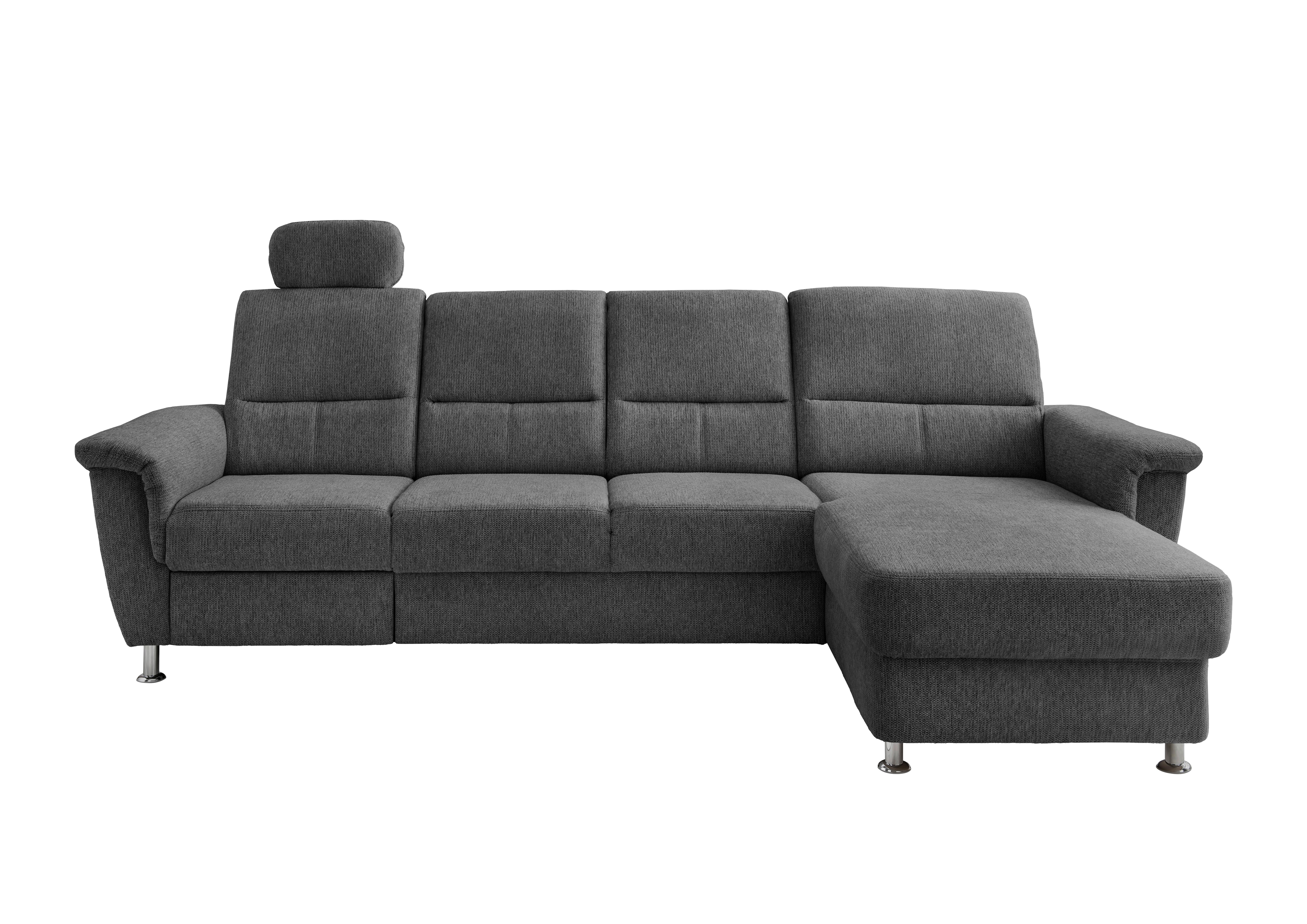 Ecksofa mit Relaxfunktion Parole Anthrazit Chenille - Chromfarben/Anthrazit, KONVENTIONELL, Textil (292/165cm) - Livetastic