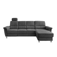 Ecksofa mit Relaxfunktion Parole Anthrazit Chenille - Chromfarben/Anthrazit, KONVENTIONELL, Textil (292/165cm) - Livetastic