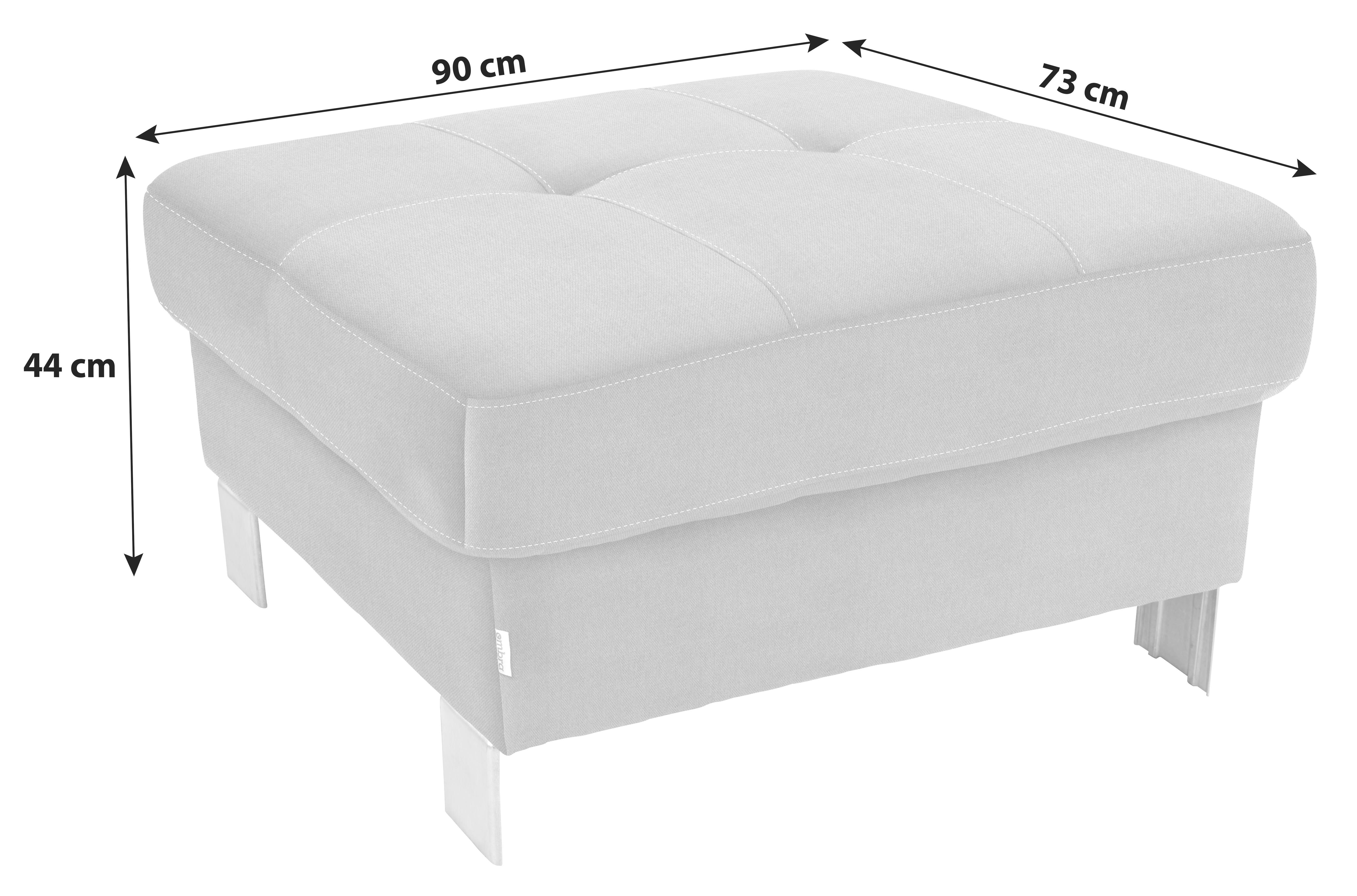 Ondega Polsterhocker Savona Webstoff Anthrazit H: 44 cm