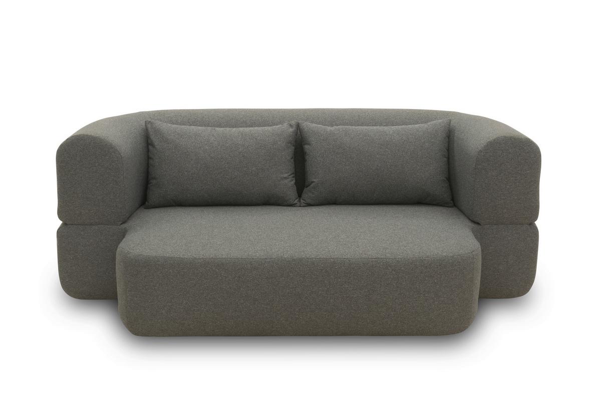 Schlafsofa Dunkelgrau B: 208 Cm - Dunkelgrau/Schwarz, Design, Textil (208/78/115cm) - MID.YOU