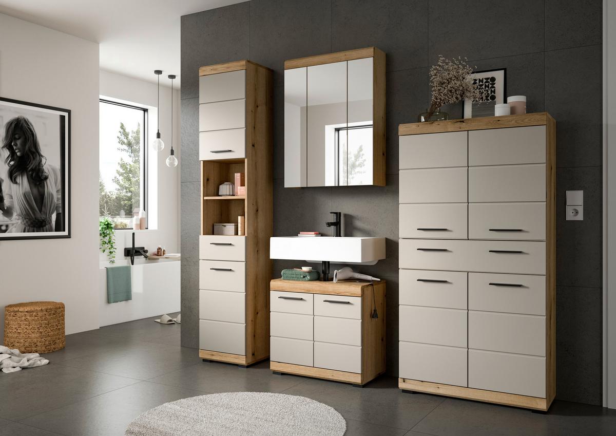 Badezimmer Scout Kaschmir/Naturfarben B: 171 cm - Kaschmir/Schwarz, MODERN, Holzwerkstoff (171cm) - MID.YOU