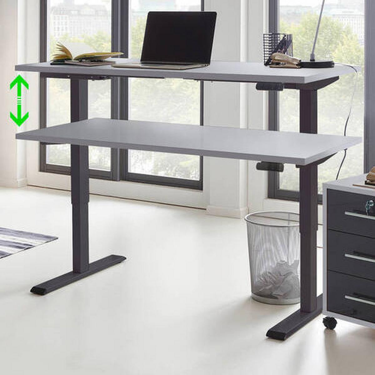 Schreibitsch Office Edition Anthrazit/grau B: 138 Cm - Anthrazit/Grau, MODERN, Holzwerkstoff/Metall (138/69-119/67cm) - MID.YOU