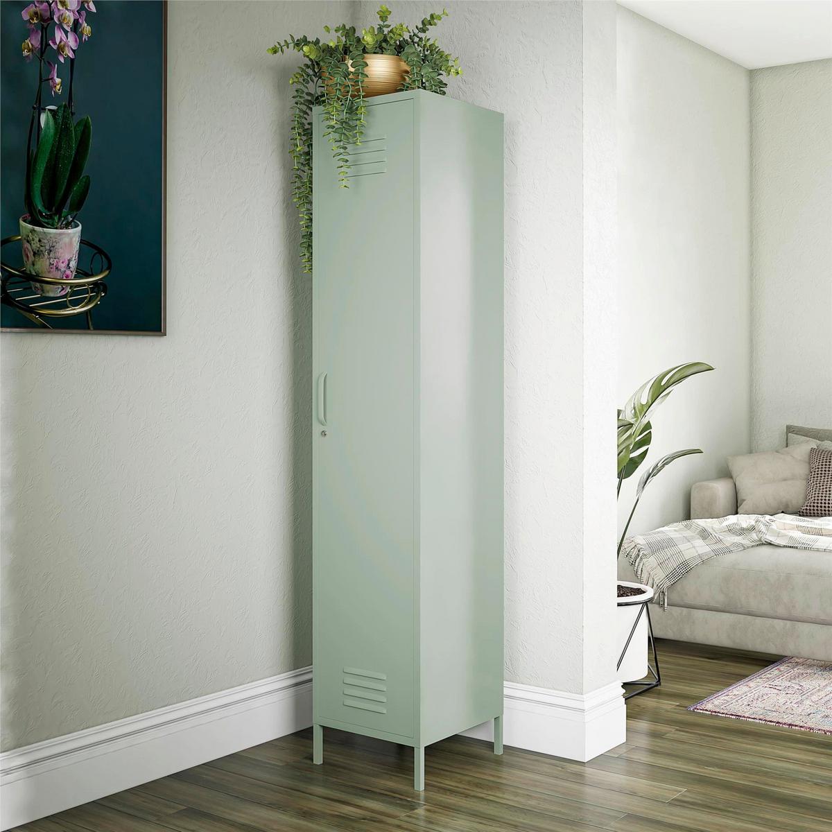 Garderobenschrank Mission District Grün B: 38 cm - Grün, Design, Metall (38/185/40cm) - MID.YOU