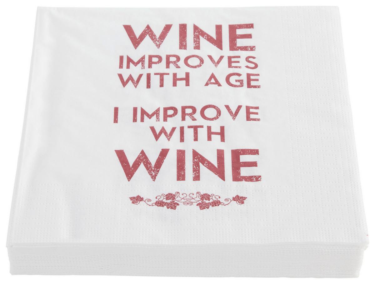 UBROUSEK KAI - bílá/vínově červená, papír (33/33cm)