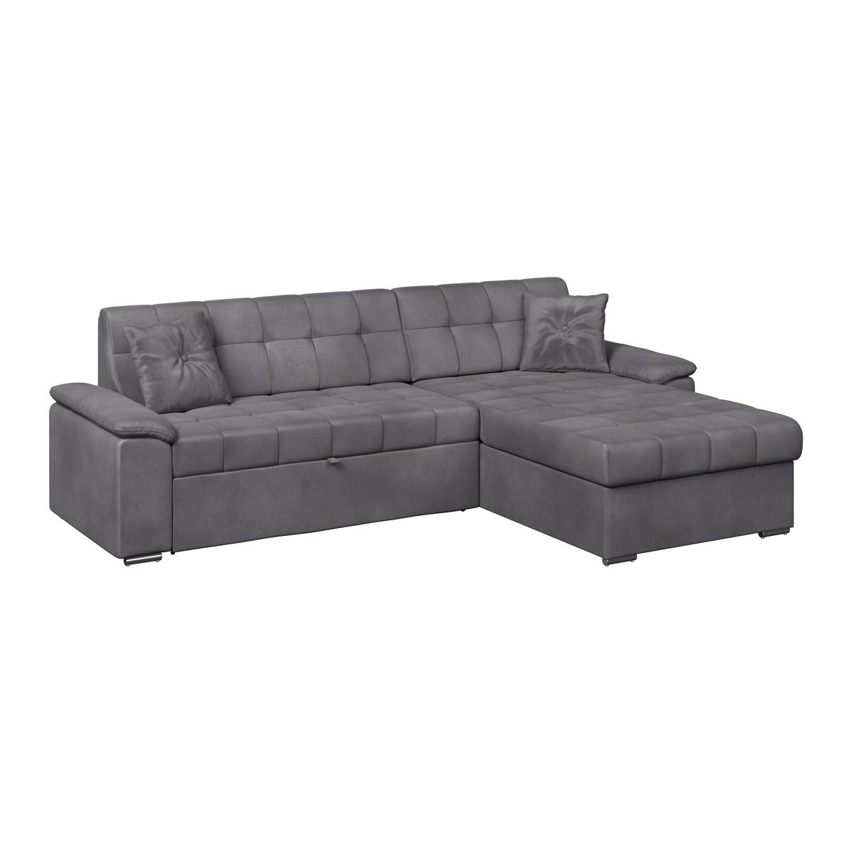 Ecksofa Bali grau, 257x167 cm - Grau, Trend, Textil (257/167cm) - Livetastic
