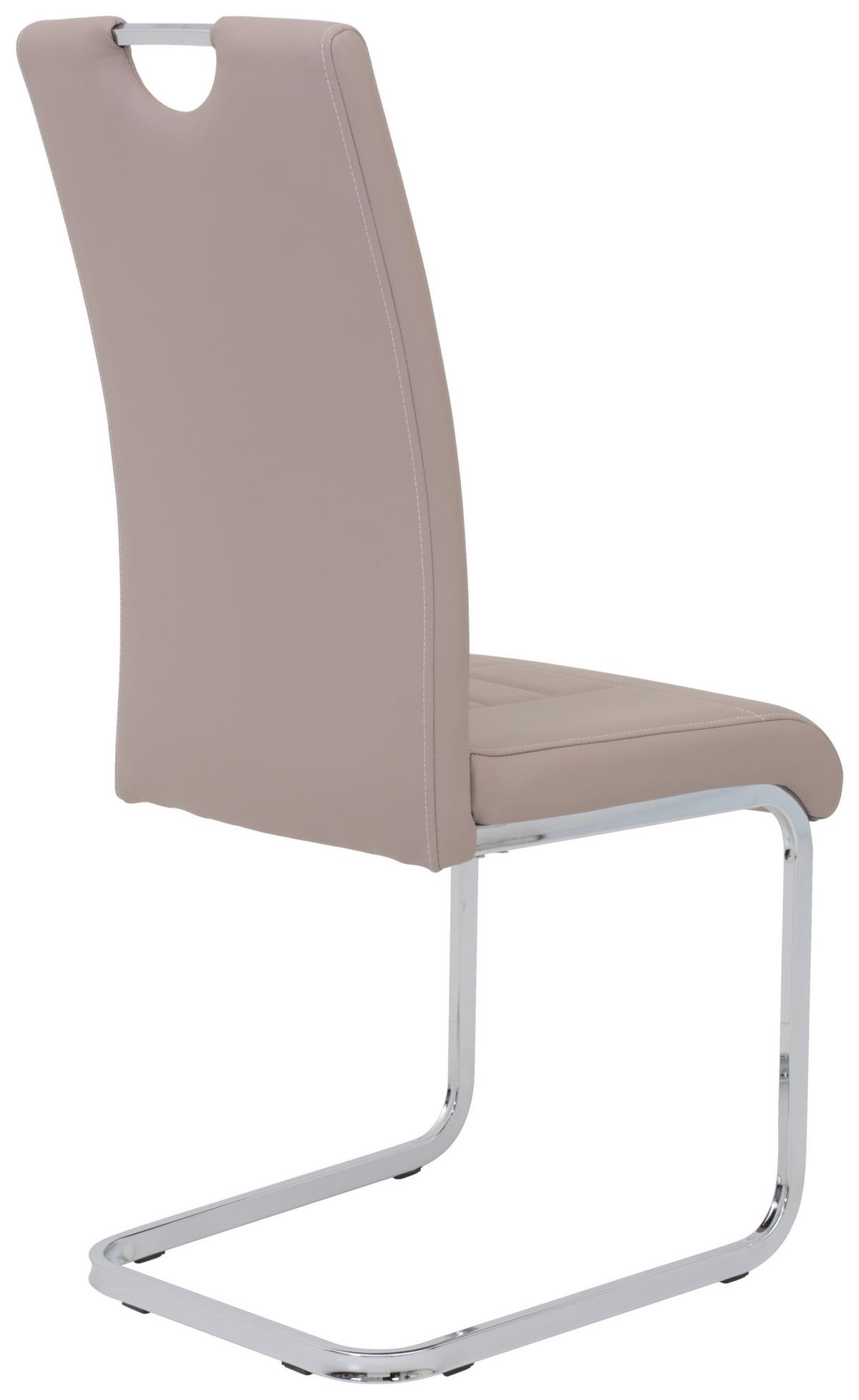 Schwingstuhl Ruby S Cappuccino Gepolstert 2er-Set - Chromfarben/Weiß, MODERN, Textil/Metall (44/104/57,5cm) - MID.YOU