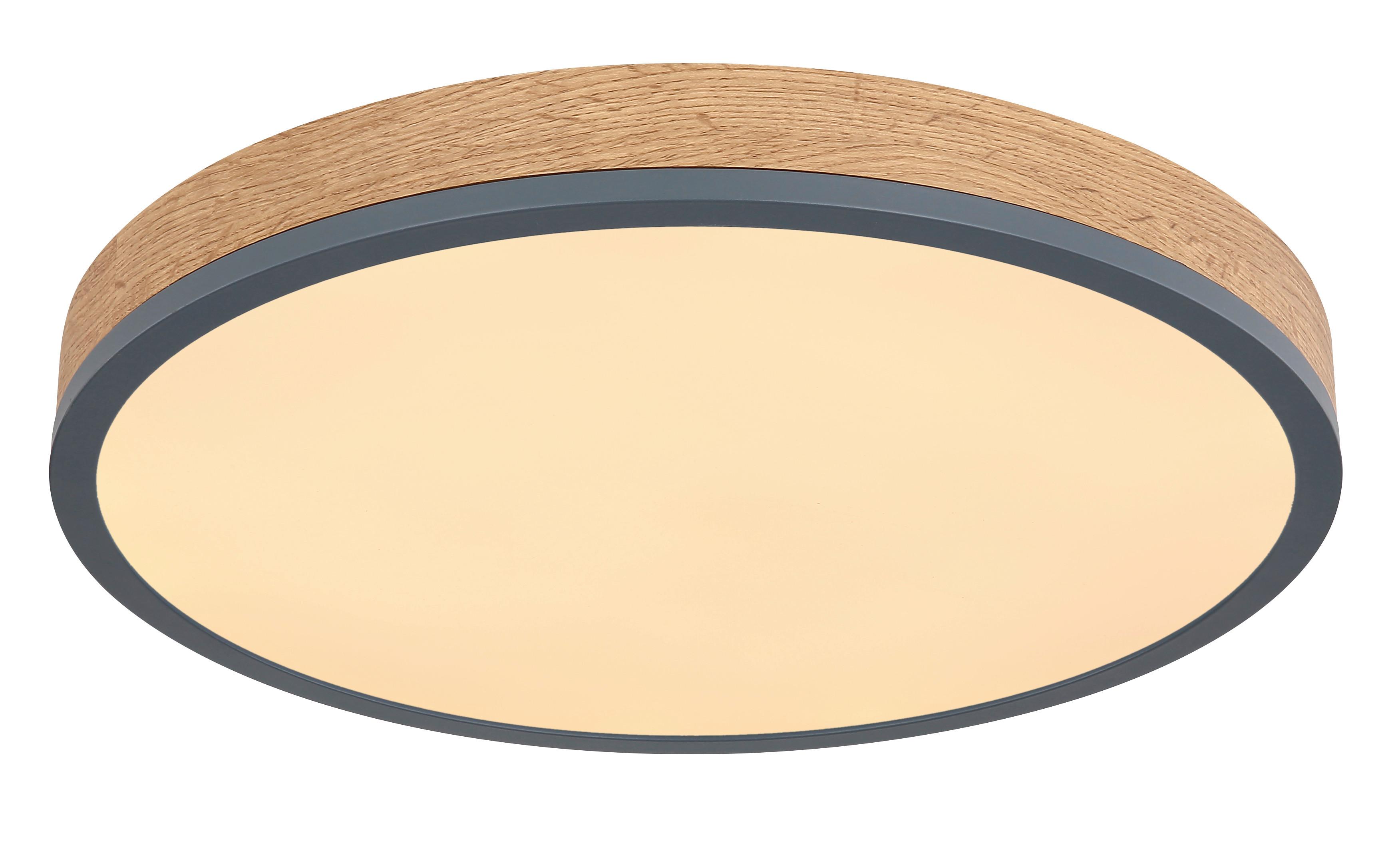 LED-Deckenleuchte Ø 45 cm mit Farbtemperaturenwechsler - Opal/Graphitfarben, Basics, Holzwerkstoff/Kunststoff (45/8,5cm) - Globo