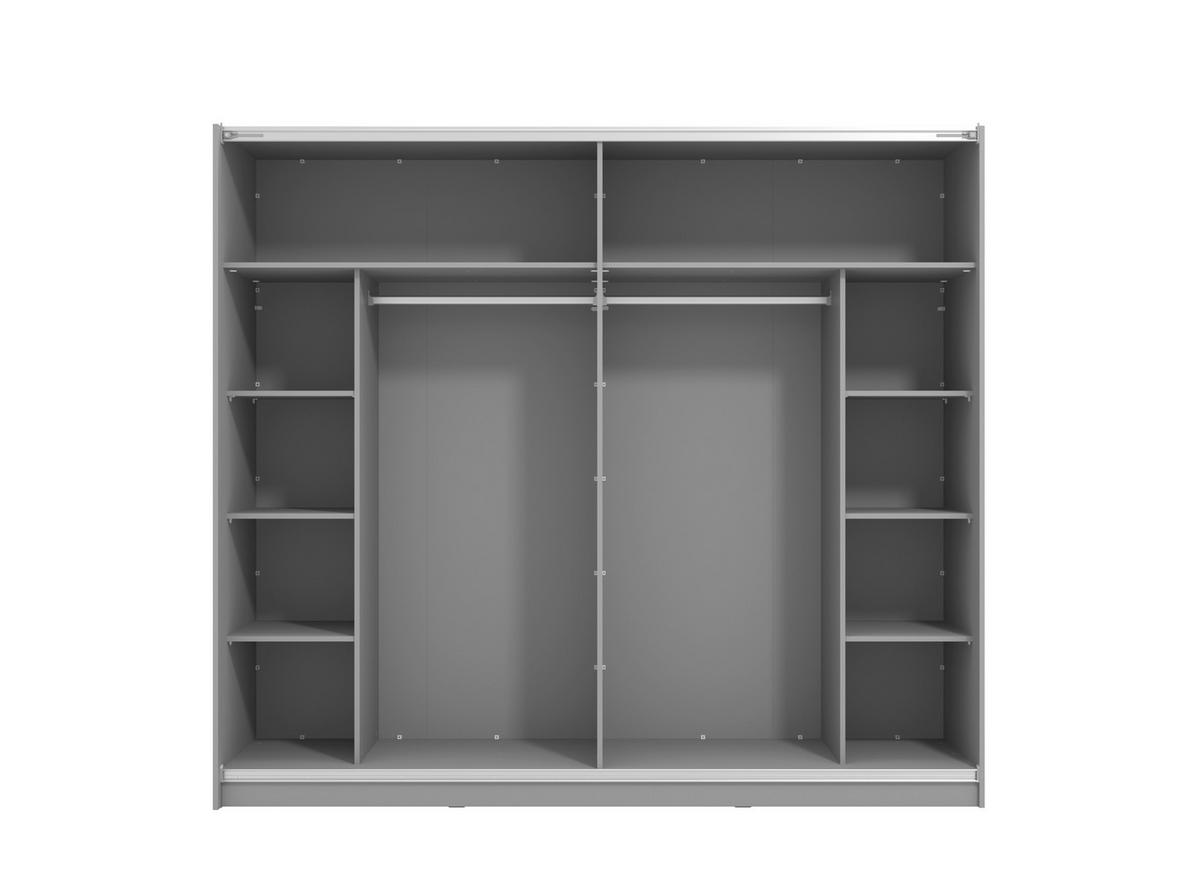 Tolóajtós Szekrény Sierra 236/210 Cm - antracit/fehér, Basics, faalapú anyag (236,5/210/62,5cm)