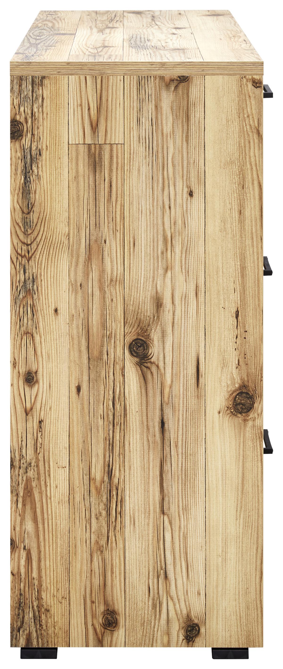 Kommode B 120cm Alicante Fichtefarben/Grau - Fichtefarben/Schwarz, MODERN, Holzwerkstoff (120/89,4/38cm) - Luca Bessoni