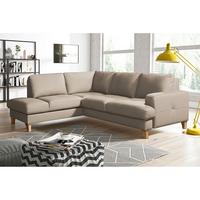 Ecksofa Fargo Hellgrau B: 190x234 Cm - Buchefarben/Hellgrau, Design, Leder/Textil (190/234cm) - Livetastic
