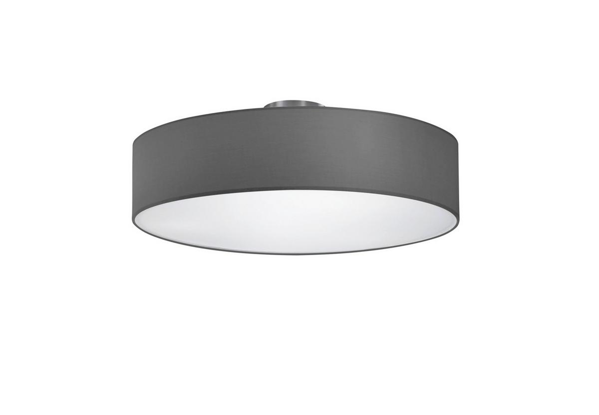 Deckenleuchte Ø 50 Cm Mit Textilschirm Rund - Grau/Nickelfarben, Basics, Textil/Metall (50/17cm) - Trio Leuchten