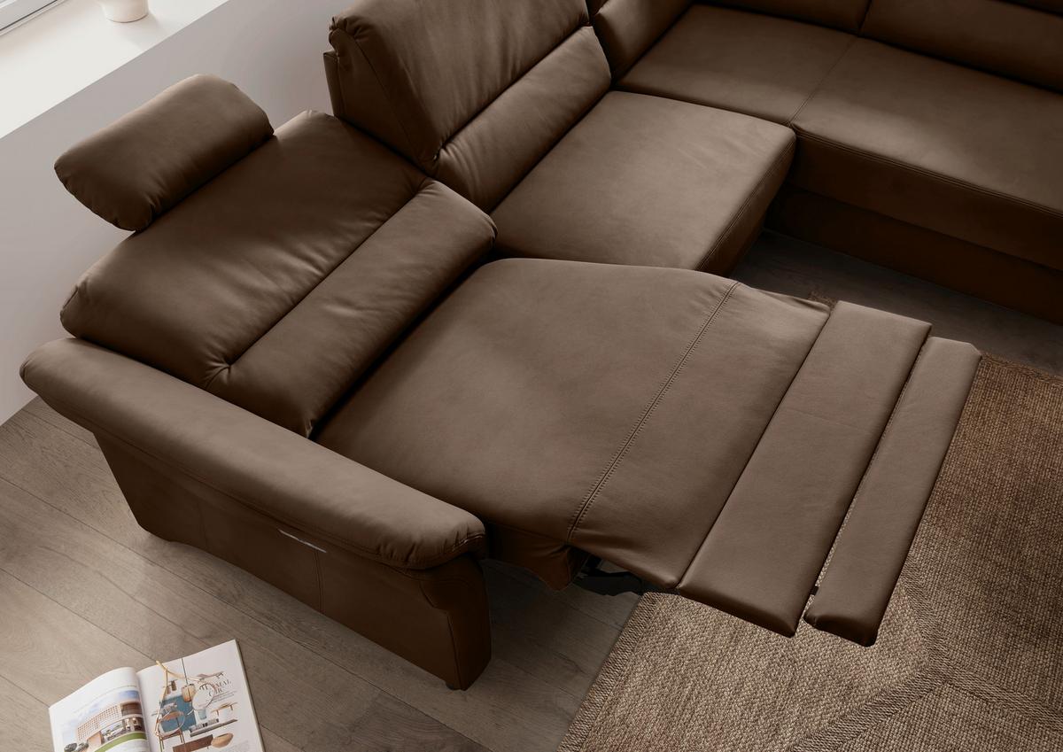 Ecksofa Cavoli, Braun S: 266x190 cm - Schwarz/Braun, MODERN, Textil (266/190cm) - Livetastic