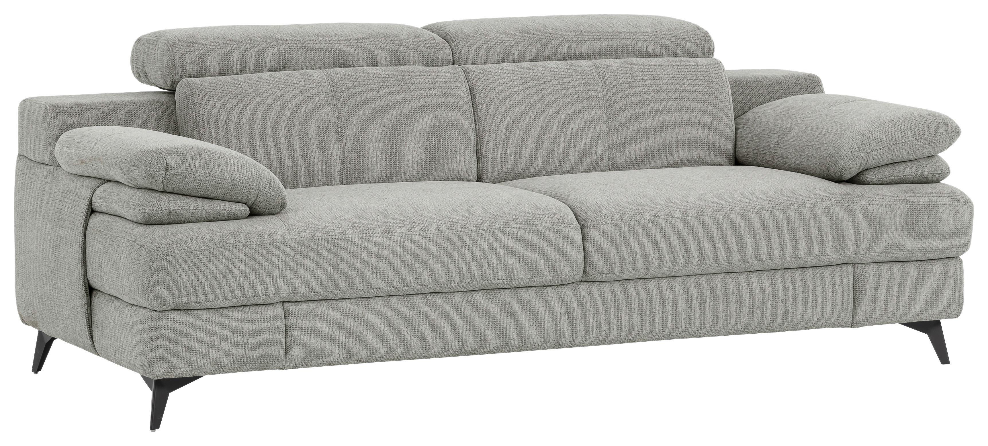3-Sitzer-Sofa Titus Beige Chenille - Beige/Schwarz, Design, Textil (225/80-98/104cm) - Livetastic