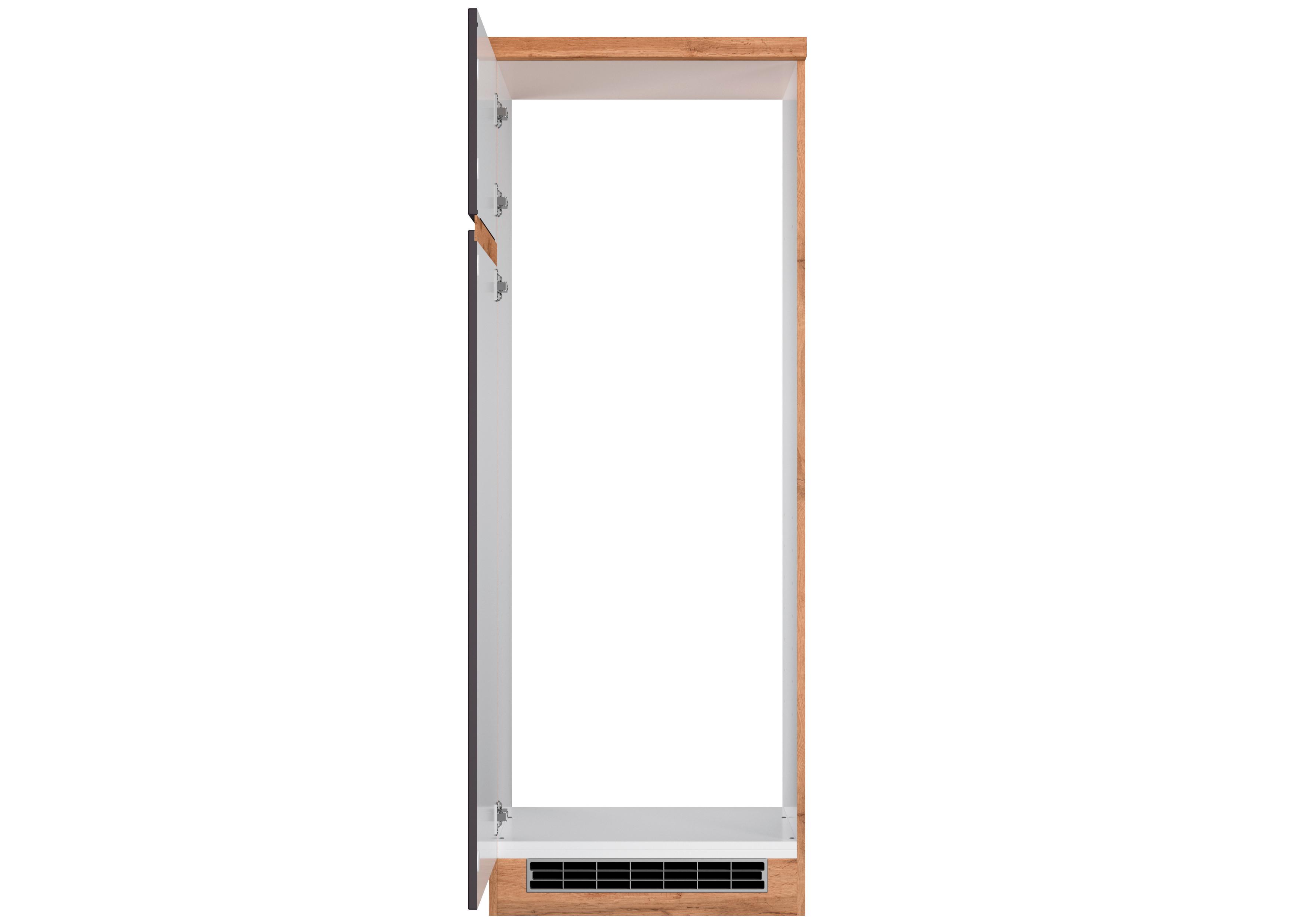 Kühlschrank-Umbauschrank Turin 60 cm Grau/Wotaneiche Dekor - Eiche Wotan/Grau, Design, Holzwerkstoff (60/166/60cm) - Held