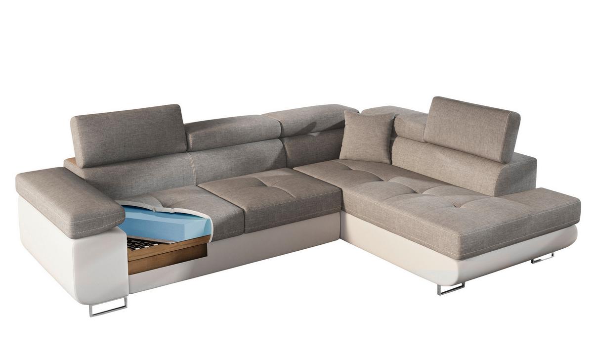 Ecksofa Anton Braun/dunkelbraun S:203x272cm - Chromfarben/Dunkelbraun, Design, Textil (203/272cm) - MID.YOU