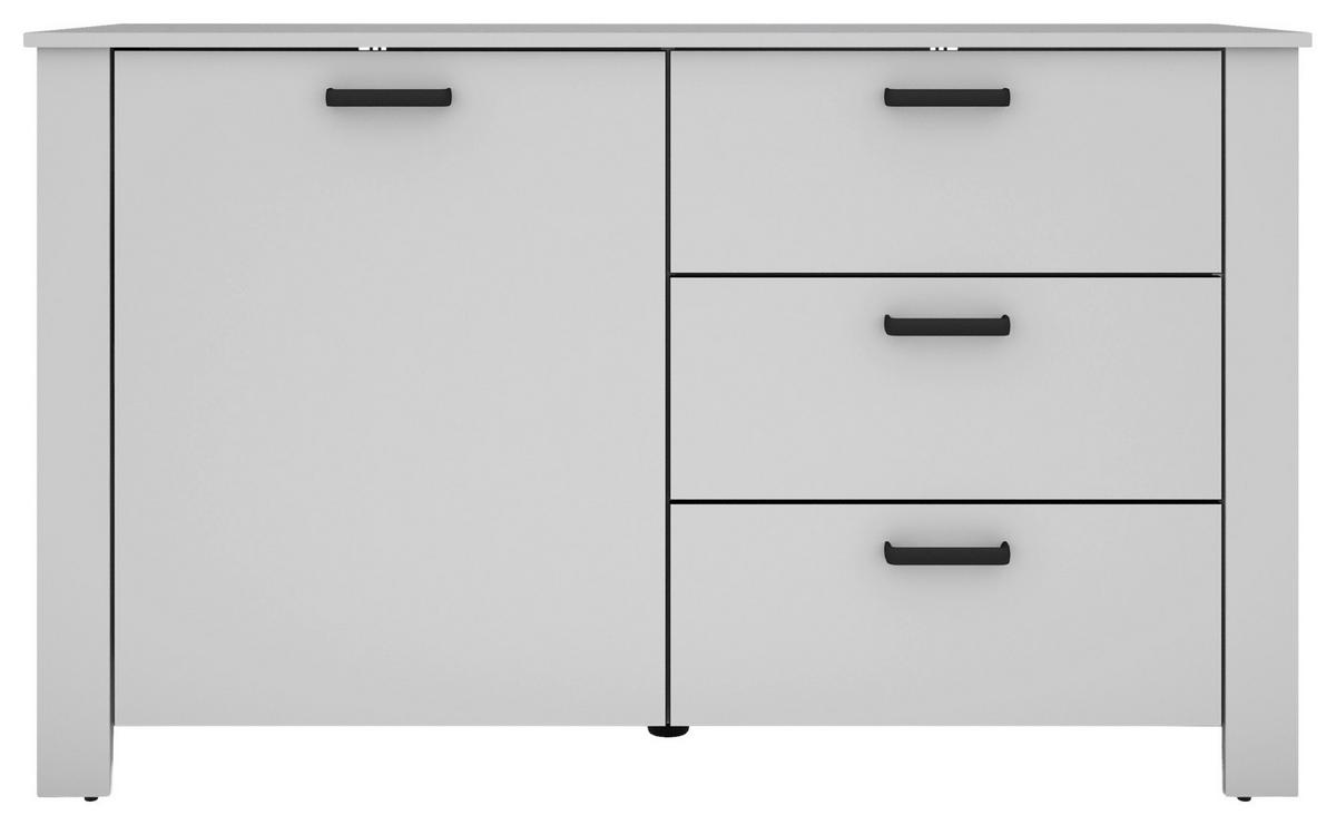 Sideboard Faro Weiß B: 140 cm - Schwarz/Weiß, Design, Holzwerkstoff (140/84/40cm) - MID.YOU