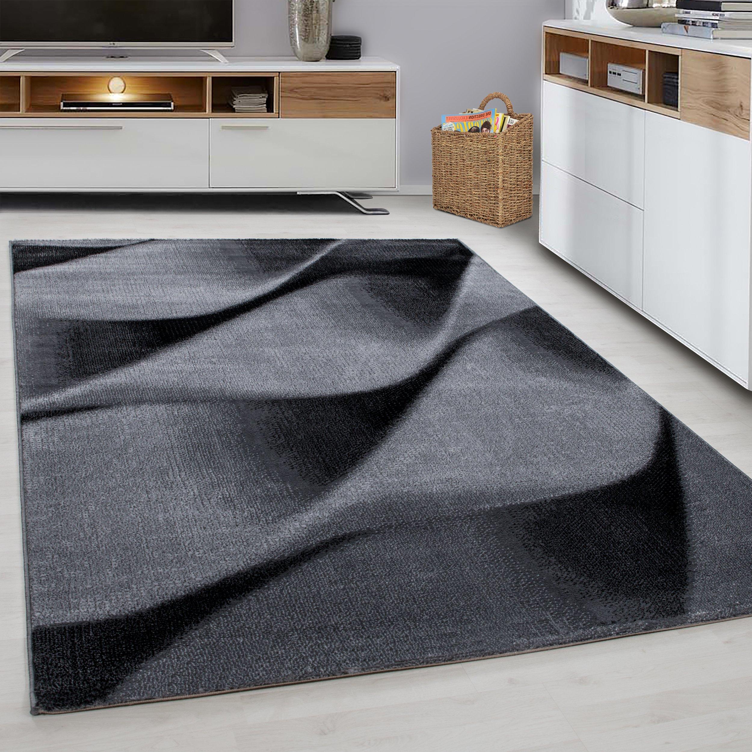 Teppich Läufer Schwarz Parma 80x300 cm - Schwarz, KONVENTIONELL, Textil (80/300cm)