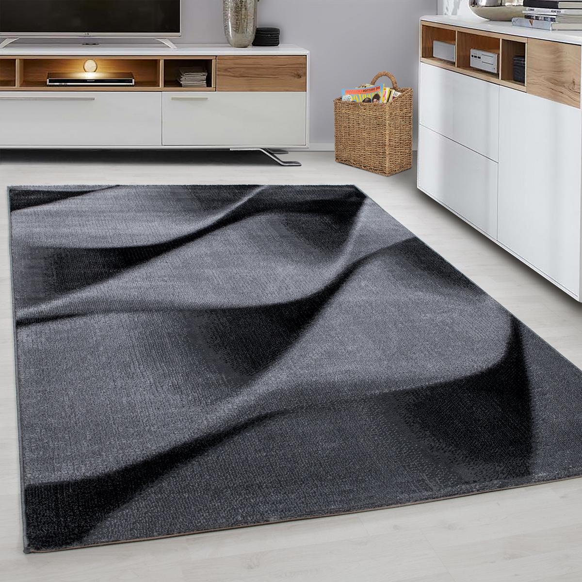 Webteppich Schwarz Naturfaser Parma 80x150 cm - Schwarz, KONVENTIONELL, Textil (80/150cm)