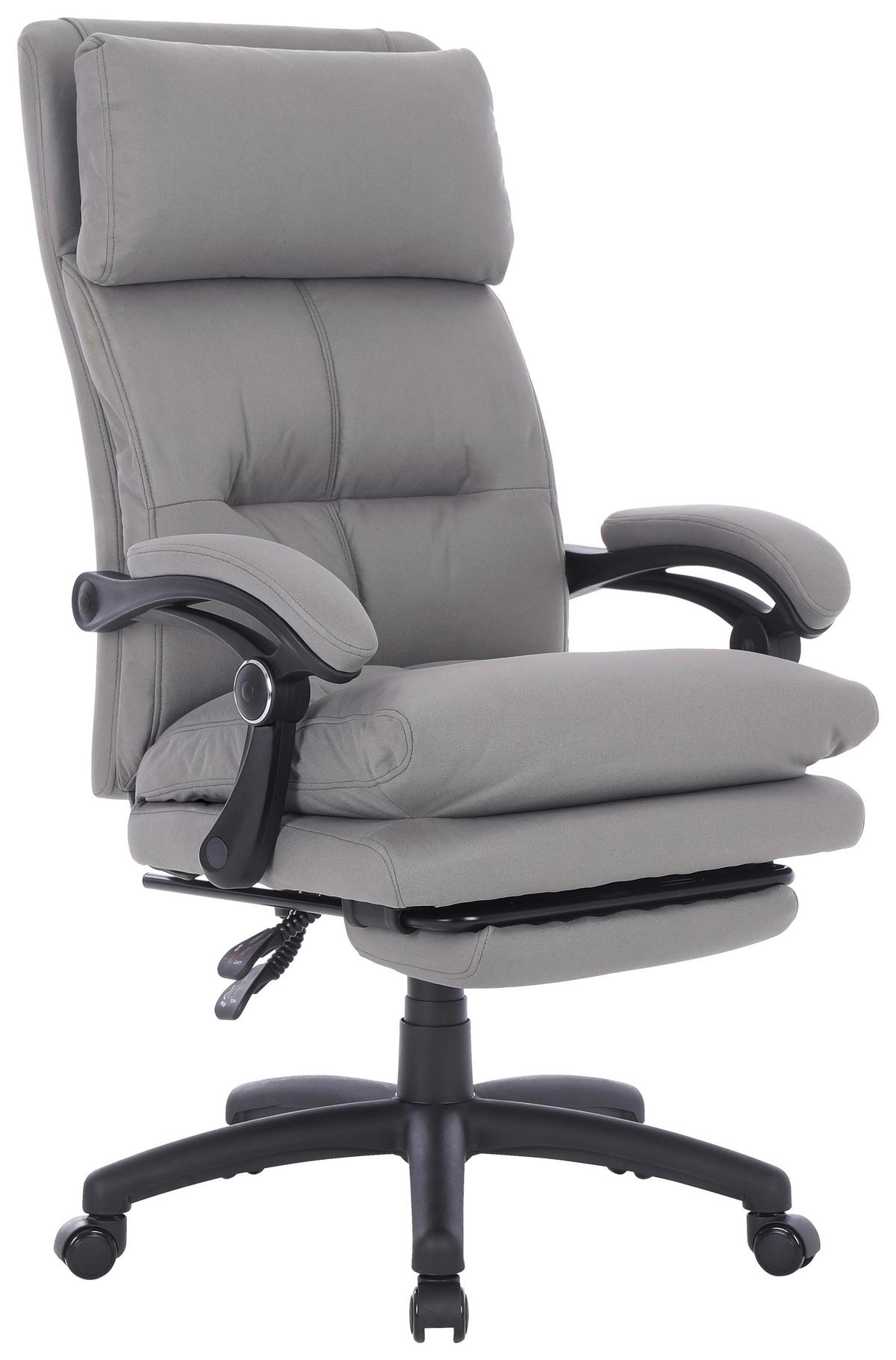 Chefsessel Bernie + Armstützen Grau Bis 140 Kg - Schwarz/Grau, MODERN, Kunststoff/Textil (66/116-124/71.5cm) - MID.YOU