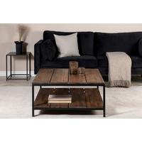 Couchtisch Padang - Schwarz/Braun, Design, Holz/Metall (80/80/40cm) - Livetastic