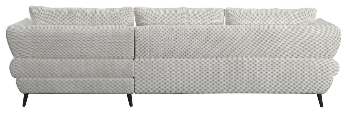 Ecksofa Balou, Creme S: 281x181 cm - Creme/Schwarz, Design, Textil (281/181cm) - Livetastic