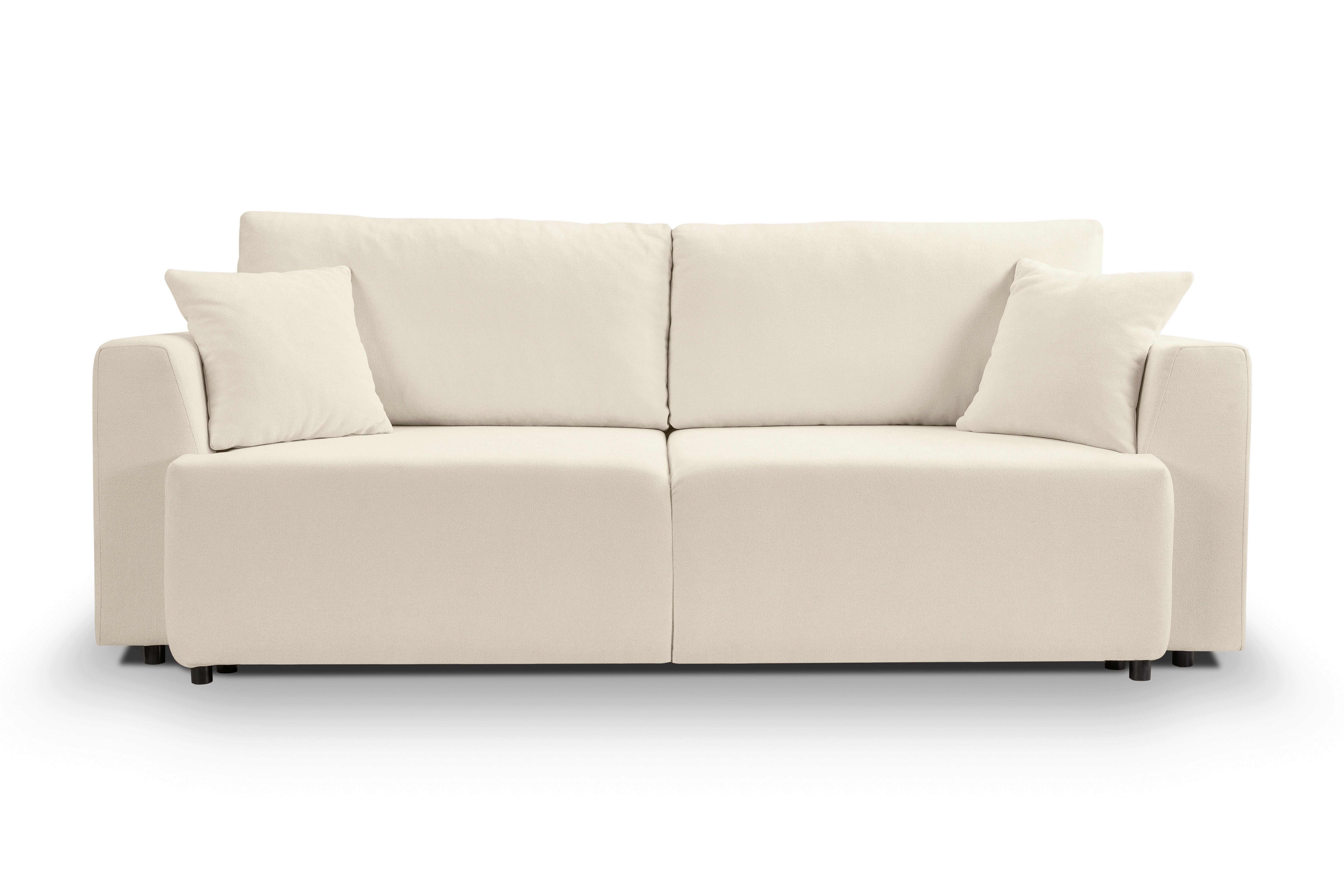 Schlafsofa Point Creme B: 250cm - Creme/Schwarz, Basics, Holz/Textil (250/95/99cm) - MID.YOU