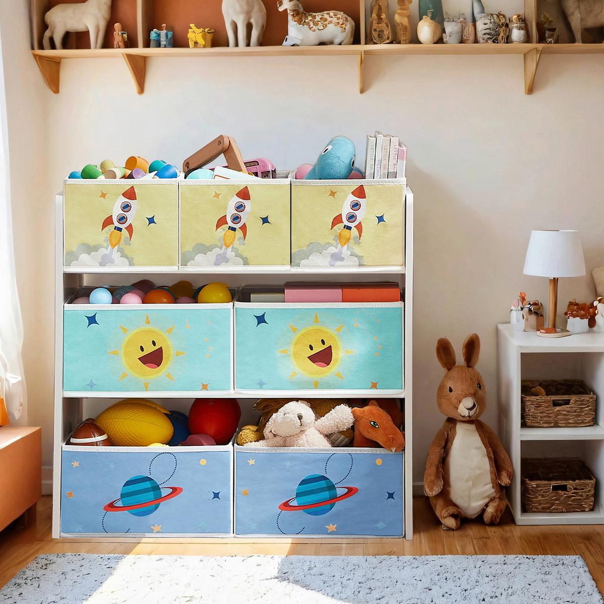 Kinderregal Weiß B: 62,5 Cm - Weiß, Basics, Holzwerkstoff/Textil (62,5/60/29,5cm)