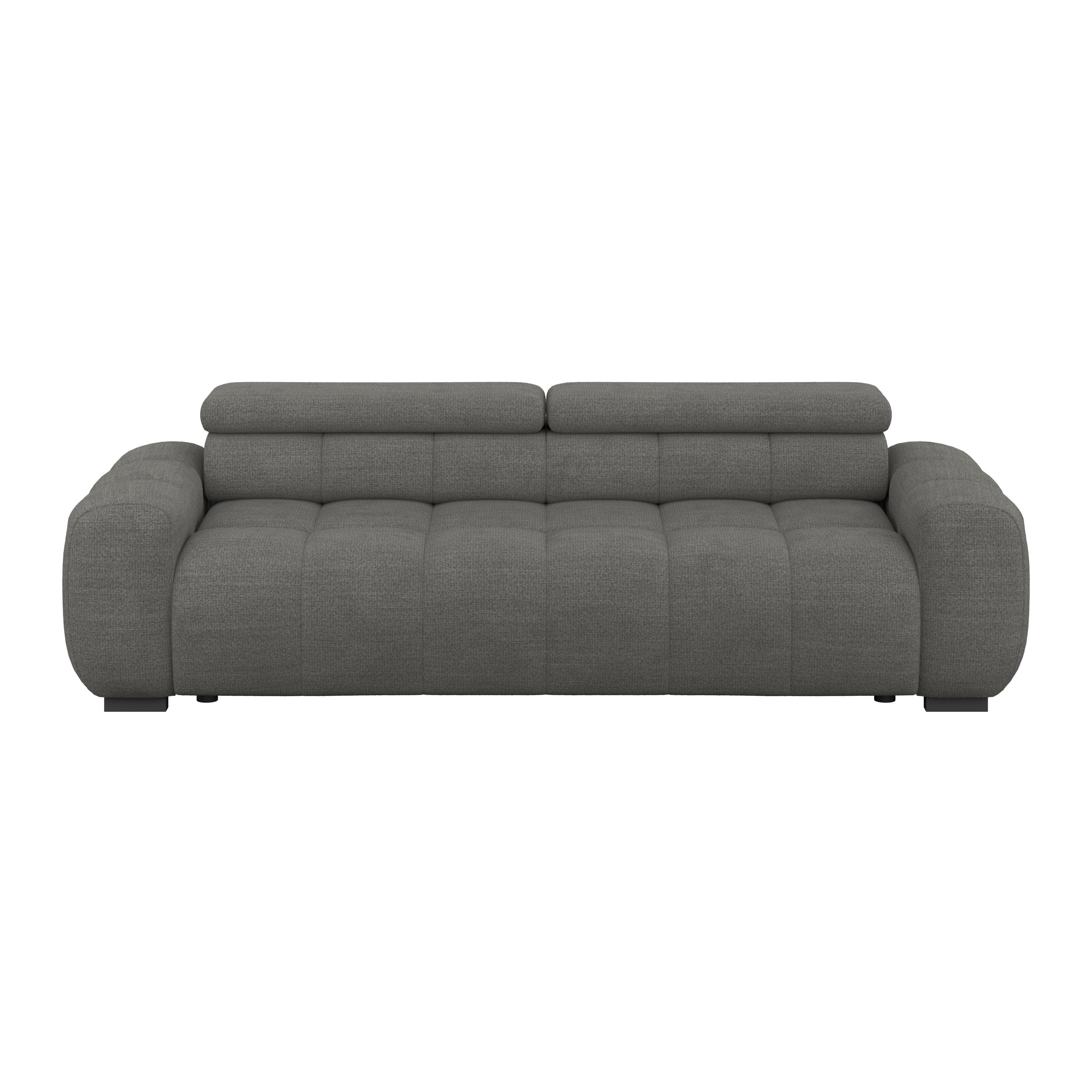 Bigsofa Bull Webstoff anthrazit, B: 248 cm - Anthrazit/Schwarz, Design, Textil (248/77-97/108cm) - Luca Bessoni