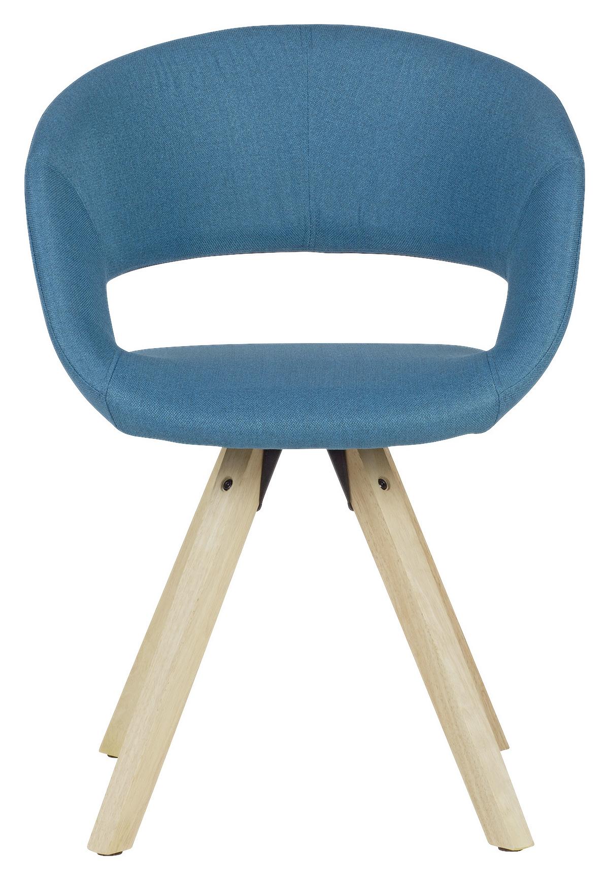Jídelní židle s područkami modrá - barvy dubu/světle modrá, Moderní, dřevo/textil (56/80/50cm) - MID.YOU