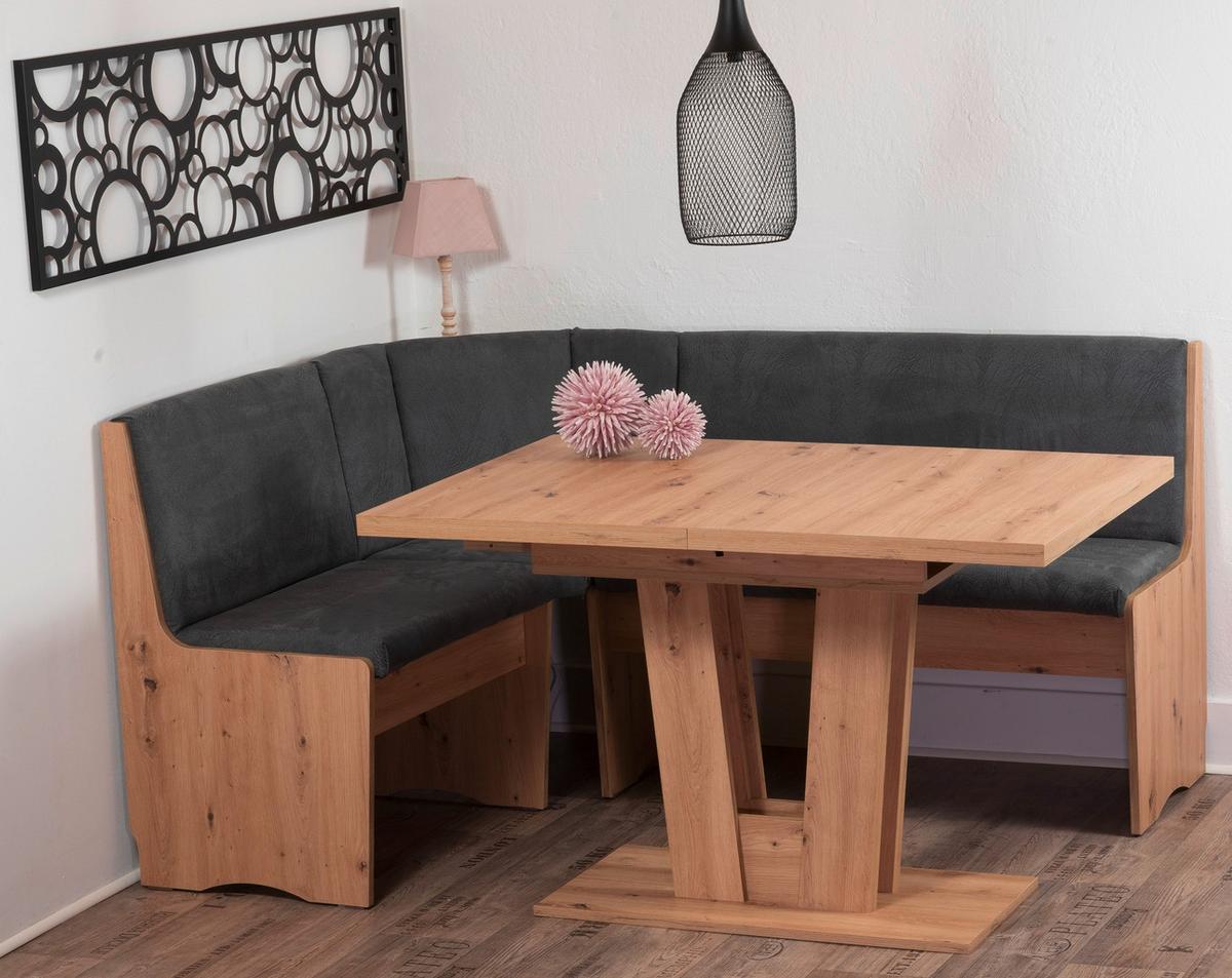 Eckbankgruppe Duisburg Vaibar Titanic Grau/eiche D. L: 125cm - Eiche Artisan/Grau, KONVENTIONELL, Holz/Holzwerkstoff (125/89/165cm) - MID.YOU