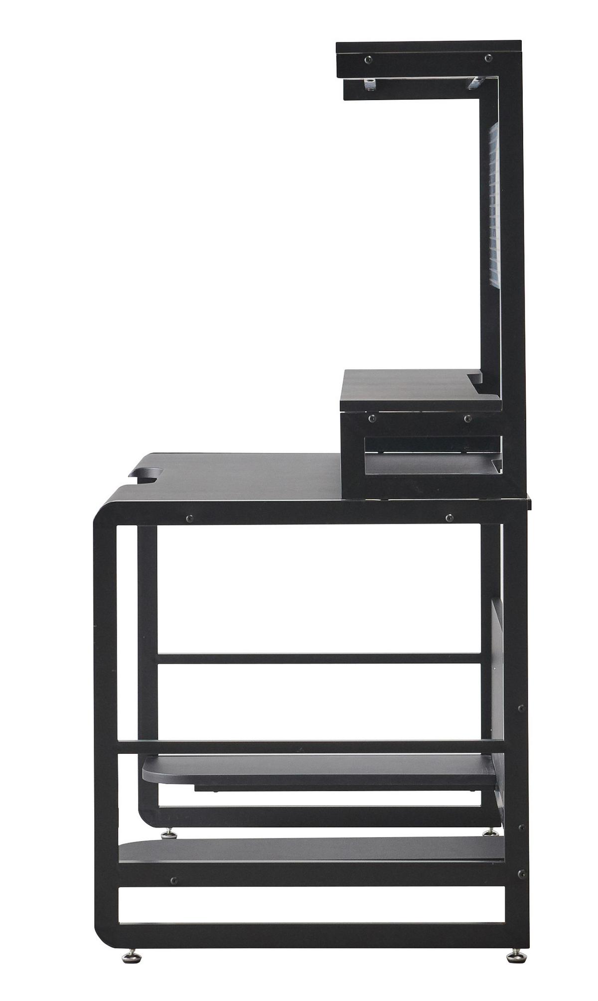 Schreibtisch Schwarz L: 180cm - Schwarz, Design, Holzwerkstoff/Metall (180/70/148cm) - Livetastic