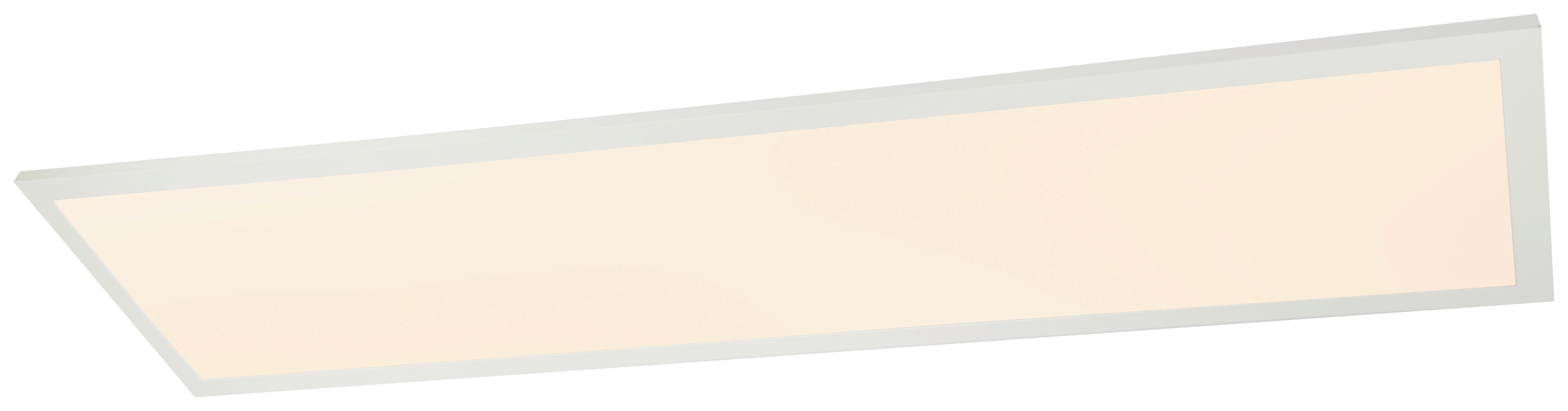 Led-deckenleuchte Fila L: 120 Cm Mit Fernbedienung - Opal/Weiß, Trend, Kunststoff/Metall (120/30/5,3cm) - Globo