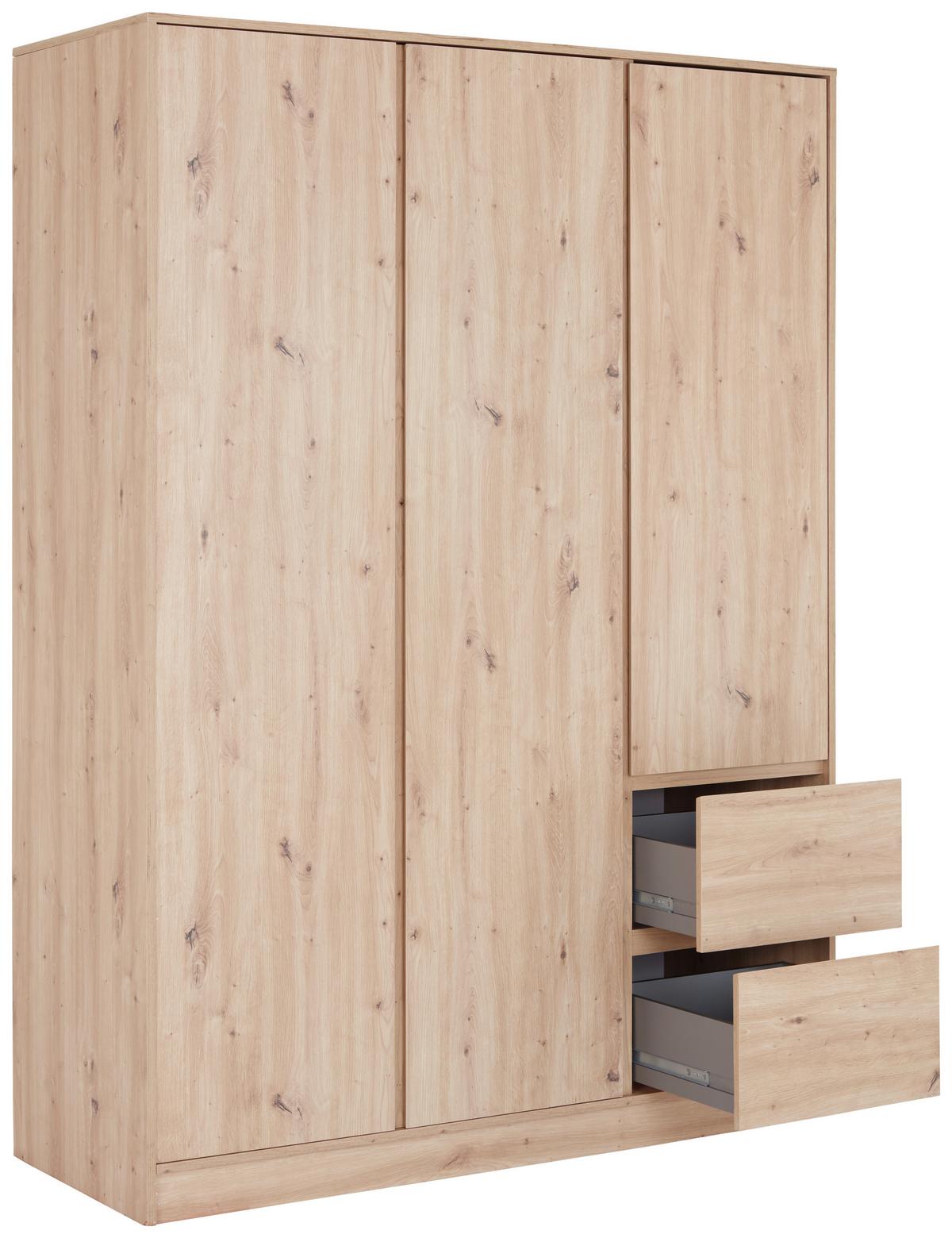 Kleiderschrank Basit - Eiche Artisan, KONVENTIONELL, Holzwerkstoff (146,8/205,5/56,6cm)