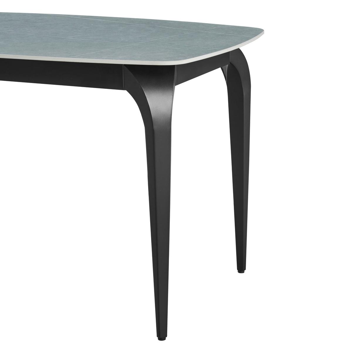 Esstisch Ibiza 120 Keramik grau, B: 120cm - Schwarz/Grau, MODERN, Keramik/Metall (120/80/76cm)