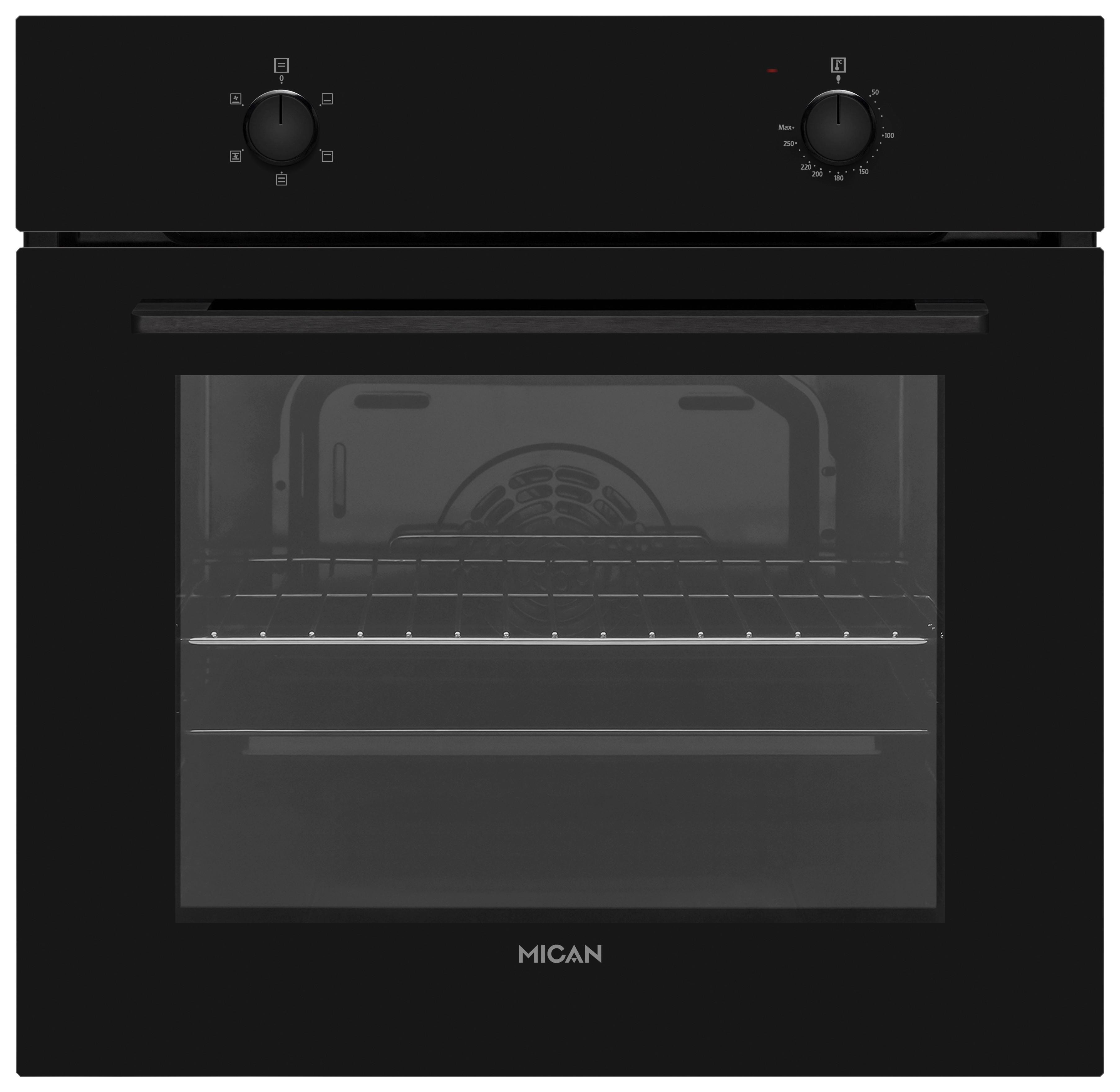 Einbaubackofen Boaus65 - Schwarz, Basics, Glas/Metall (59,5/59,5/55-57cm) - Mican