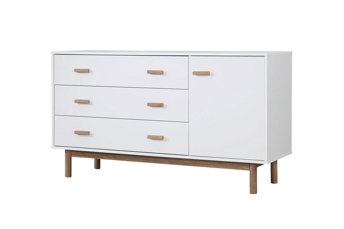 Sideboard Melanie Weiß Eichefarben - Eichefarben/Weiß, Design, Holzwerkstoff (144/80/44cm) - MID.YOU
