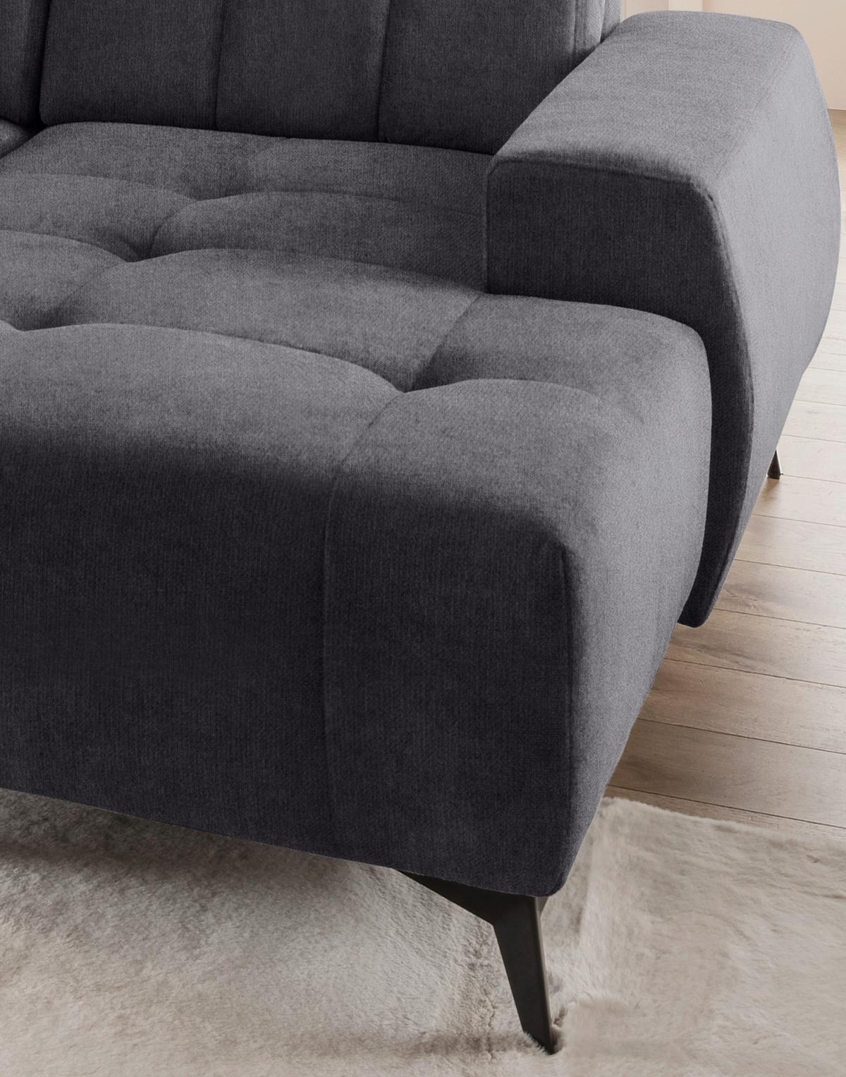 Ecksofa, Sitzvorzug Elektrisch Sano, Anthrazit, 200x337x180cm - Anthrazit/Schwarz, MODERN, Textil (200/337/180cm) - Livetastic