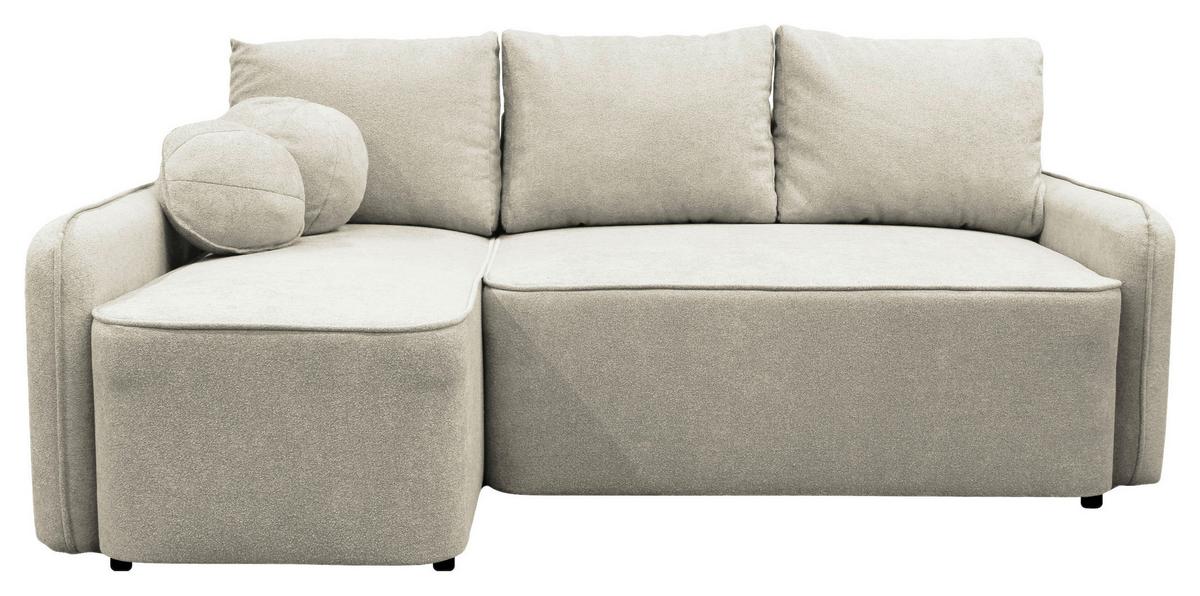 Ecksofa Fancy Creme 143x209 cm - Creme/Schwarz, Design, Textil (143/209cm) - MID.YOU