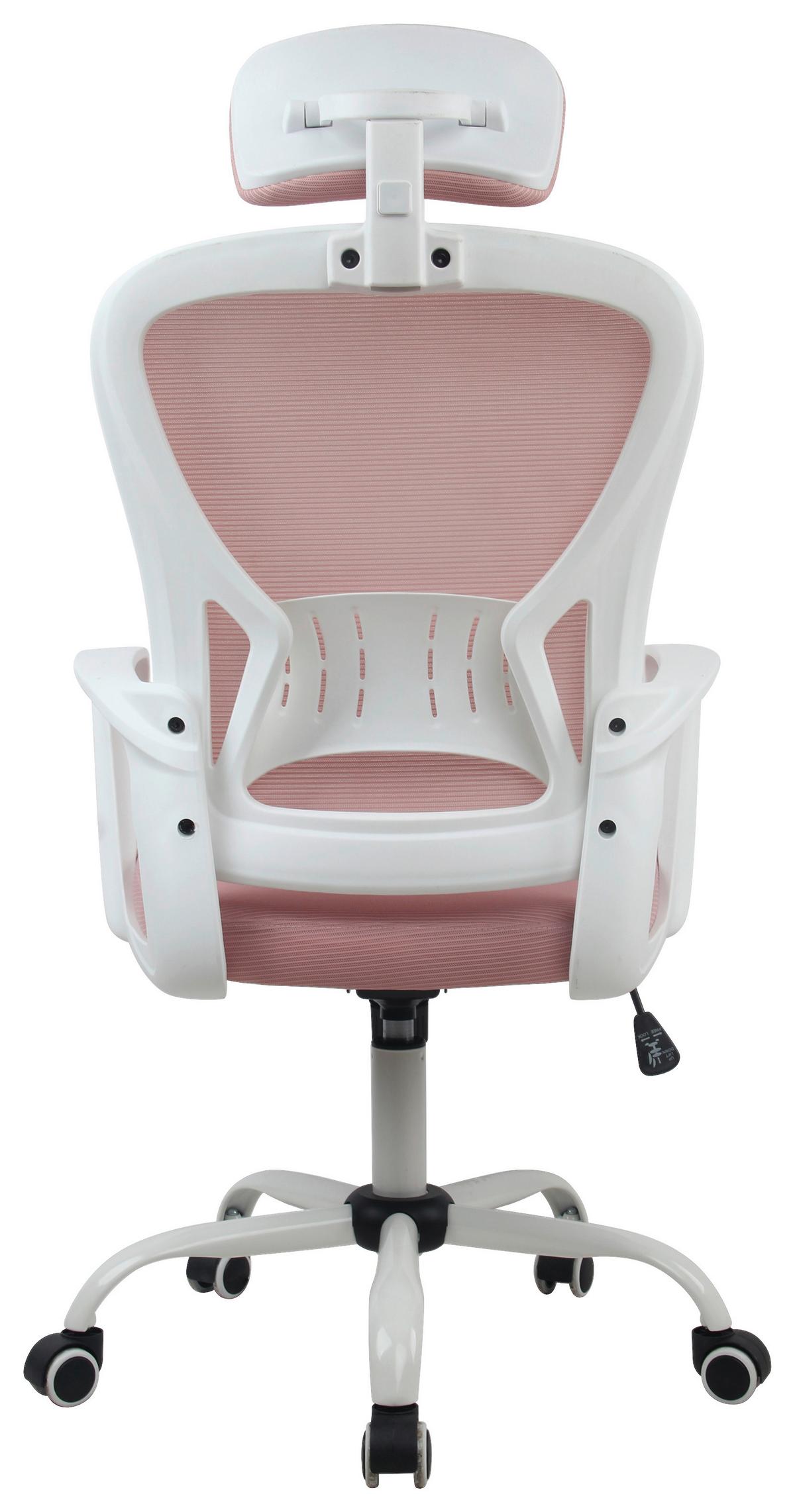Drehstuhl Caorle mit Armstützen Pink - Pink/Weiß, MODERN, Kunststoff/Textil (60/118/65cm) - MID.YOU