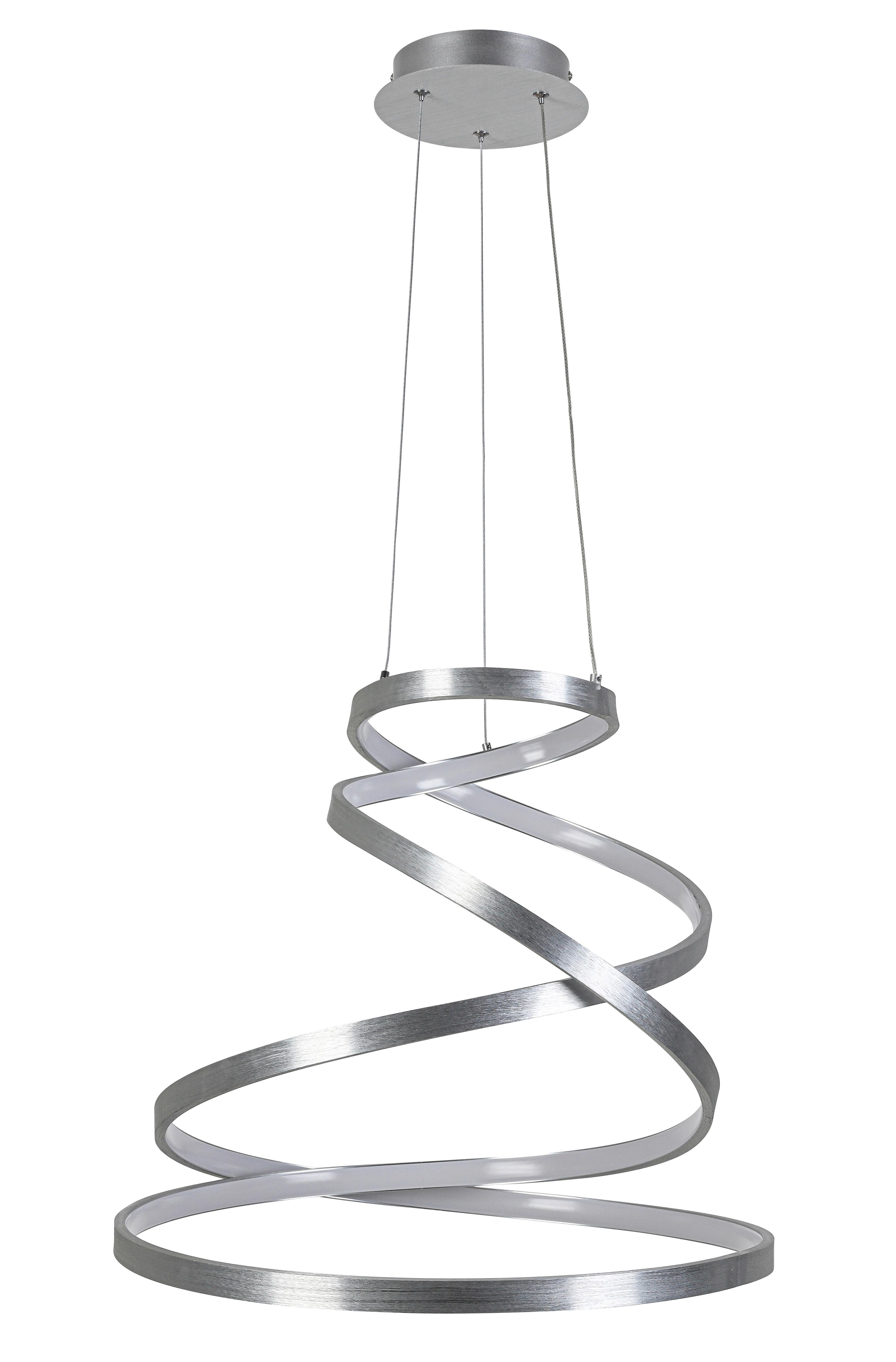 ZÁVESNÉ LED SVIETIDLO SILVI - strieborná, Modern, kov/plast (50/120cm) - Mömax