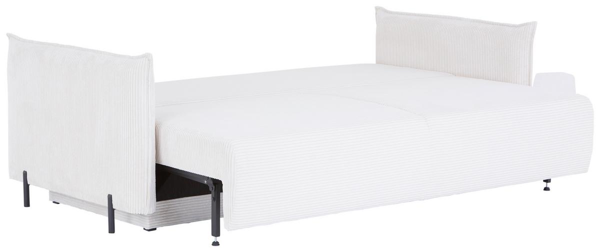 3-Sitzer-Sofa Mit Schlaffunktion Giulia B:217cm - Creme/Schwarz, MODERN, Textil (217/75-95/112cm) - Luca Bessoni