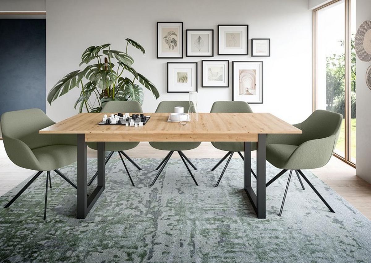 Esstisch Seattle Az Dek. Artisan, B: 150-190 cm - Anthrazit/Eiche Artisan, KONVENTIONELL, Holzwerkstoff (150-190cm) - MID.YOU