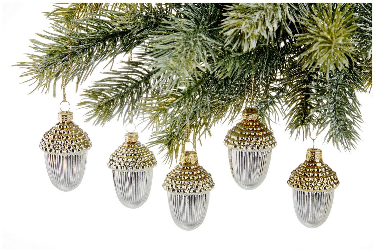 Karácsonyfadísz Eichel - magenta/piros, Basics, műanyag (5cm) - Ondega