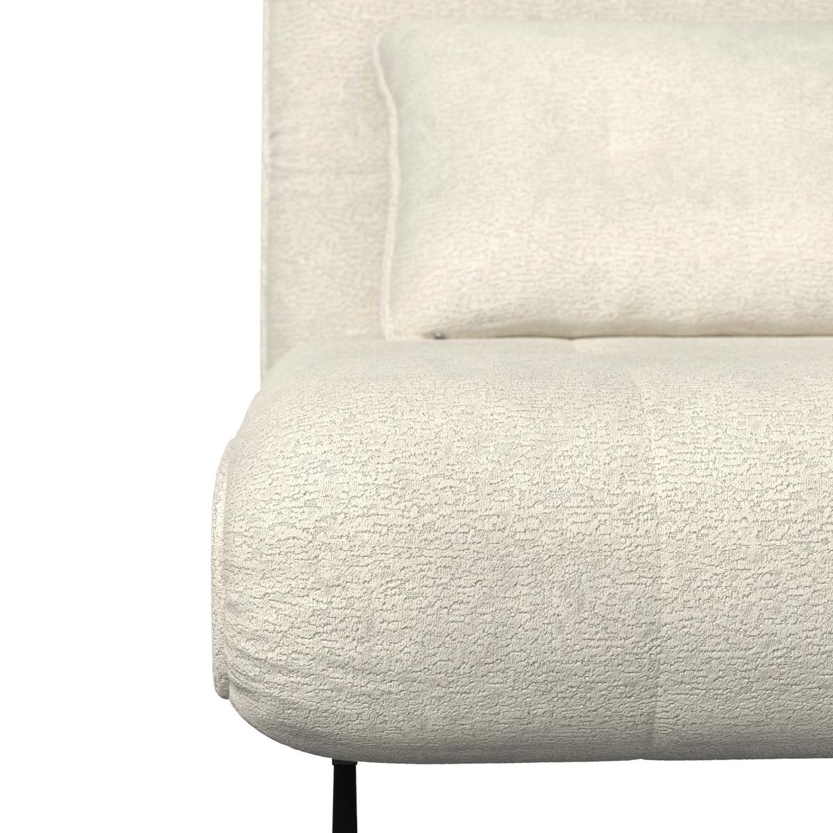 Rozkladacie kreslo LUNA, biele buklé, max.120 kg - čierna/biela, Modern, kov/textil (92/40/66cm) - Bessagi Home