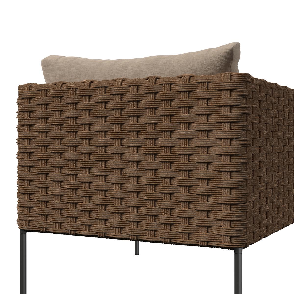 Loungegarnitur Amalfi - Beige/Gelb, MODERN, Holz/Kunststoff (120/40/65cm) - Beldano