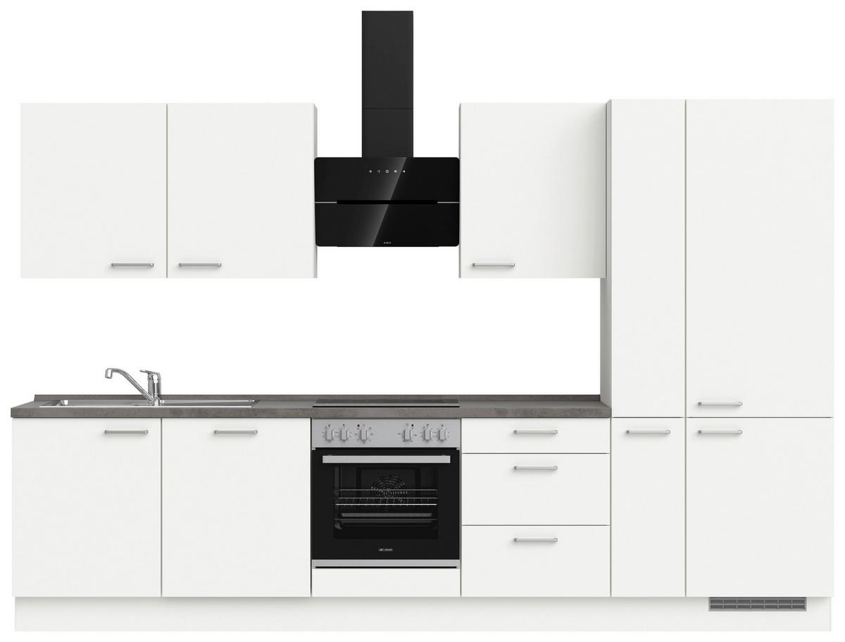 KÜCHENLEERBLOCK TOUCH HIGH - LINE, H11 RECHTS - Weiß/Grau, MODERN, Holzwerkstoff (330cm) - Nobilia