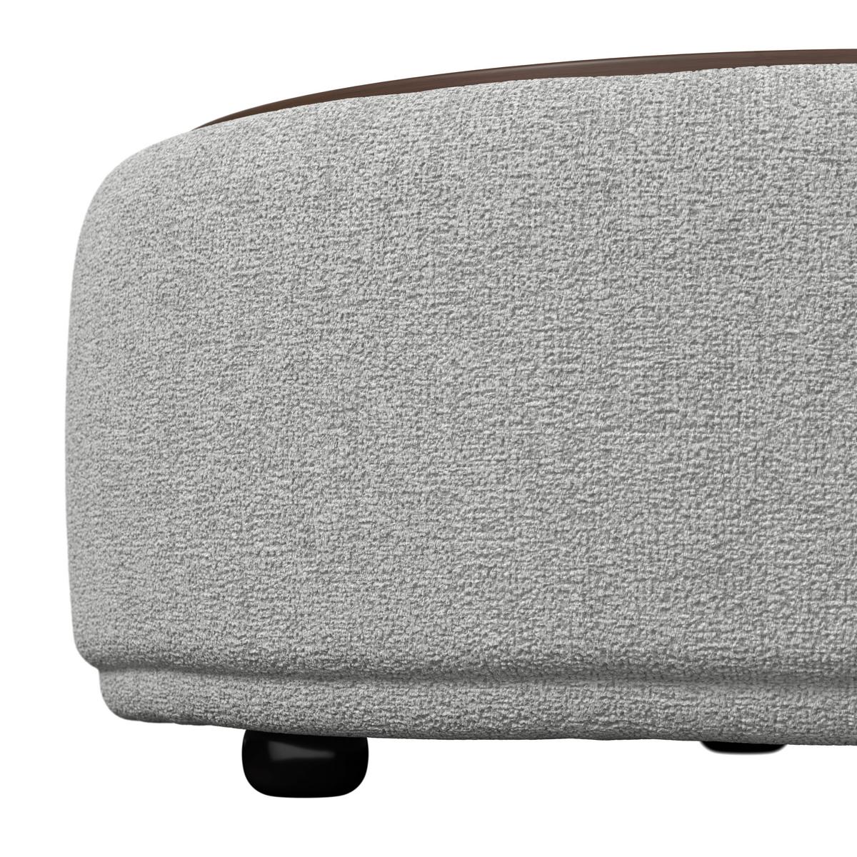 Rohová sedačka KIRA, bílá žinylka, se stolíkem - bílá/černá, Moderní, dřevo/textil (408/108cm) - Bessagi Home