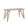 Esstisch Eiche Massiv/grau 180x90 - Naturfarben/Grau, MODERN, Holz/Holzwerkstoff (180/90/76cm) - Livetastic